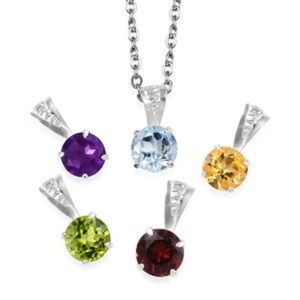 NWT Multi Gemstone Pendant Necklace (20 in)